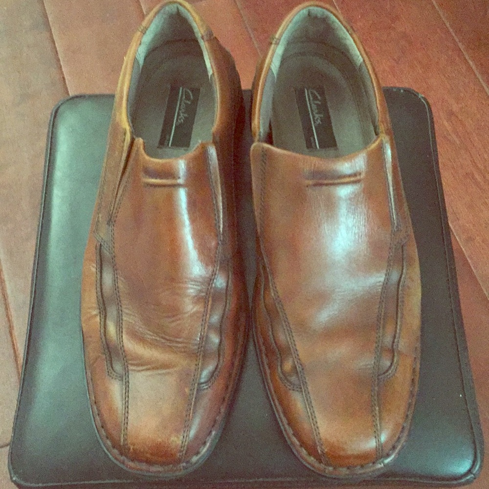 Clarks Brown leather loafers Size 10 1/2